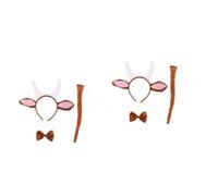 Healeved 2ensembles Costume Animaux Set Avec Diadème Cornes De Chèvre Queue Et Nœud Accessoires De Déguisement Pour Fête Halloween Et Cosplay