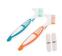 Healeved 2ensembles Set De Brosses à Dents De Voyage Portable avec Étui Et Gobelet Pratique pour Nettoyage Dentaire Orange Et Vert