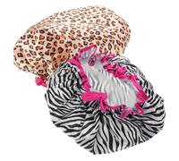 Healeved 2pcs Bonnet de Femme Imperméable en Satin Double Couche Élastique Confortable Cuisine et Lavage des Cheveux Adultes