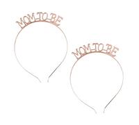 Healeved 2pièces Bandeau Mom to Be Élégant Alliage Pour Fête Accessoires De Mariage Rose Pour Futures Mamans