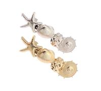 Healeved 2pièces Barrettes Cheveux Femme Style Ethnique Pinces Cheveux Filles Étoiles De Mer Conques Argenté Doré
