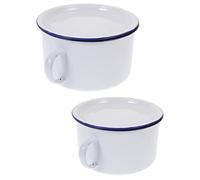Healeved 2pièces Bols Émail Rétro De Bols à Nouilles Instantanées De Capacité Pratiques Et Élégants Avec Couvercles Et Idéals Pour Cuisine Restaurants Et Fêtes Chinoises