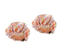 Healeved 2pièces Bonnet De Bain Ajustable Satin à Double Couche Pour Garçon Fille Imperméable Pour Sommeil Couverture De Cheveux Douce Avec Motifs Floraux
