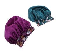 Healeved 2pièces Bonnet De Nuit Imprimé Boho Pour Femme Bonnet Élastique Large Satin Pour Sommeil Le Maquillage Soins Capillaires