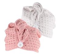 Healeved 2pièces Bonnet Serviette Microfibre Ultra Absorbant Lot De Sèche-cheveux Rapide Et Confortable Pour Femme Lotus Cassé