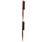 Healeved 2pièces Brosse à Cheveux Bois Naturel à Poils De Sanglier Peigne à Friser Avec Trois Rangées Pour Coiffure Et Coiffage Marron