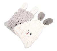 Healeved 2pièces Capuchon De Séchage Garçon Fille à Oreilles De Lapin Serviette Absorbante Pour Cheveux Pour Filles Et Garçons Sèche Rapidement Et Réduit Séchage