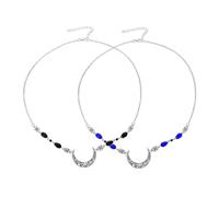 Healeved 2pièces Chaîne De Tête Vintage Croissant De Lune Cristal Naturel Décor Délicat Pour Mariage Et Accessoires Cheveux Lot De Ornées De Pierres Précieuses Et Motifs Ajourés Ornement Fr