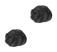 Healeved 2pièces Chignon Boucle Synthétique Tressé Postiche Extension Cheveux Court Pour Mariage Et Sorties Facile à Utiliser