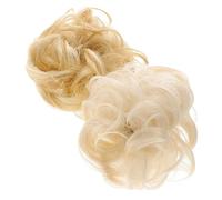 Healeved 2pièces Chignon Décoiffé Ondulé Curly Hair Pieces Accessoires Cheveux Synthétiques Pour Extensions De Queue