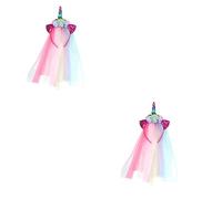 Healeved 2pièces Couronne Unicorne Avec Oreilles Tulle Et Corne Arc-ciel Accessoire Féérique Pour Garçon Fille Parfait Pour Fêtes Et Déguisements Modèle Aléatoire