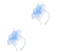 Healeved 2pièces Fascinator Plume Accessoire Élégant Pour Mariage Et Événements Headband Et Clip Multifonction Filet Pour Cocktail Et Fête Couleur Bleu