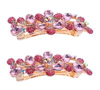 Healeved 2pièces Fleur Hair Clip Pour Filles Barrette à Fleurs Avec Strass Accessoire De Cheveux Élastique Et Pratique Pour Coiffures Élégantes Pour Anniversaires Événements