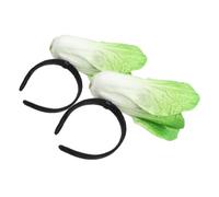 Healeved 2pièces Funny Chinese Cabbage Hairband Original Vegetable Costume Accessory for Kids and Adults for Halloween Cosplay and Parties