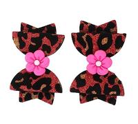 Healeved 2pièces Large Bow Hair Clips for Girls Cute Toddler Hair Accessories with Leopard Print Design