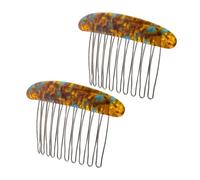 Healeved 2pièces Lot De Peignes Français Pour Cheveux Fins Dents Fer Pinces Latérales Vintage Fixation Pour Demi-chignons Ou Tresses Coiffe Pour Femmes Et Filles