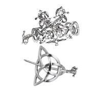 Healeved 2pièces Lot De Pinces Cheveux Viking Métal Vintage Accessoires Rétro Pour Femme Épingles Cheveux Celtiques Solides Pour Fêtes Mariage Quotidien