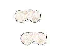 Healeved 2pièces Masque De Sommeil Soie Imprimée Cache-yeux Floral Confortable à Double Face Couvre-lumière Pour Nuits Paisibles Beige