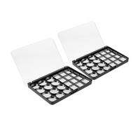 Healeved 2pièces Palette de Fards à Paupières Vide avec Godets Plateau à Maquillage Soi-même Organiseur de Cosmétiques Compact