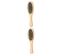 Healeved 2pièces Peigne Bois De Bambou Avec Massage Du Chevelu Brosse Ventilée Pour Cheveux Accessoire De Noir Avec Fond Caoutchouc