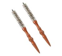Healeved 2pièces Peigne de Coiffure Spiralé pour Boucles Lissage et Coiffage Quotidien Manche Bois Lot de Petits Peignes Incurvés pour Cheveux Courts et Brushing