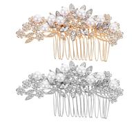 Healeved 2pièces Peigne de Mariage Décoratif avec Fausses Perles de Peignes pour Cheveux de Mariée Accessoires pour Coiffes de Demoiselles Honneur Petites Filles Honneur
