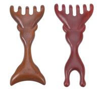 Healeved 2pièces Peigne de Massage pour Chevelu Bois de Santal Fait Main Outil de Grattage Massage pour Cheveux Peigne Naturel pour Soin du Chevelu