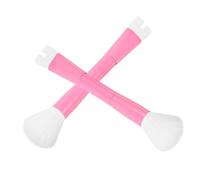 Healeved 2pièces Pinceaux De Maquillage Double Tête U-type Pour De Nez Et Brosse à Highlighter Portable Rose