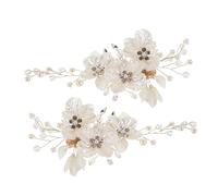 Healeved 2pièces Pins à Cheveux de Mariage Strass et Perles Lot de Barrettes Élégantes pour Demoiselles Honneur Accessoires de Coiffure de Mariage pour Cheveux