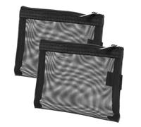 Healeved 2pièces Pochette de Maquillage Filet Transparente Trousse de Toilette de Voyage Petit Sac pour Organiser Cosmétiques et Articles Divers