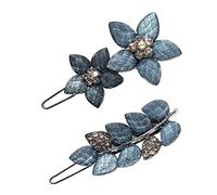 Healeved 2pièces Set De Pinces Cheveux Fleurs Strass Accessoires Mode Pour Femmes Clip Vintage Élégant Pour Chignon Et Soirées