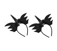 Healeved 2pièces -tête Halloween Licorne Chauve-souris Coiffure Accessoires Cheveux Lot Pour Déguisement Fête Masquée