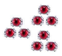 Healeved 3 Ensembles Anneau D'oeil Bague Femme Bague Yeux De L'enfer Anneau Masculin Groupe e Punk D'oeil De Diable Bijoux Pour Hommes Alliage Rouge 3 Pièces * 3