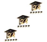 Healeved 3 Ensembles Broche Chapeau De Docteur Jack Grad Chapeaux Fierté Parti Pour Les Étudiants Remise Des Diplômes Doctorat Glands Diplômés Maîtres Personnalisés Mignon 6 pièces * 3
