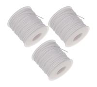 Healeved 3 Mèches Rondes en Coton Tressé Épaisses pour Lampes à Pétrole - Bobine 61 M - Mèches en Coton sur Bobine pour Bougies en Cire - Accessoires pour Éclairage Maison Camping et