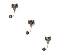 Healeved 3 Pièces Bracelet Femme Halloween Main Squelette Noir avec Dentelle Pirate Chic pour Fête Costumée