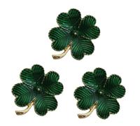 Healeved 3 pièces Broches Vintage Lot de Épingles Délicates à Quatre Vert Décoration pour Femmes Accessoires Bijoux pour Fêtes et
