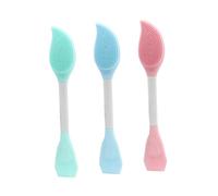 Healeved 3 pièces Brosse de Masque Silicone Applicateur Multifonction à Double Embout Pratique et Facile à Nettoyer pour Appliquer et Masser Visage Couleur Aléatoire Couleur Aléatoire