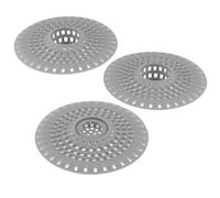 Healeved 3 Pièces Couvercle de Crépine en Silicone pour Évier, Attrape-cheveux Anti-obstruction sans Outil, Protecteur de Drain Pratique pour Salle de Bain