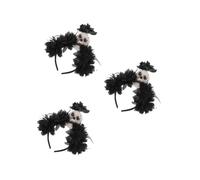 Healeved 3 Pièces Dead Flower Crown Headband Skull Accessories For Women Lightweight Spooky Hair Hoop For Halloween Day Of The Dead Festivals And Costume Parties