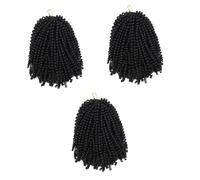 Healeved 3 Pièces Dreadlocks Africains Perruques Afro Perruques Bouclées Pour Femmes Noires Naturelle Faux Locs Tenue Noire Fil Ignifuge à Basse Température Black