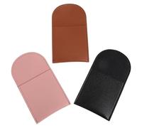 Healeved 3 Pièces Étui de Rangement Cuir pour Flacon de Parfum avec Compact et Pratique pour Voyage Marron Noir et Rose