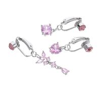 Healeved 3 pièces Lot de Anneaux de Nombril sans Piercing avec Zircon Formes Insecte Cœur et Rond Bijoux Ventre Éclatants pour Femmes Accessoires Élégants sans Douleur