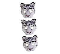 Healeved 3 Pièces Masque Animal Réaliste Eva Demi Masque des Neiges avec Bande Élastique Accessoire pour Fêtes Costumées Halloween et Adultes