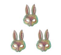 Healeved 3 Pièces Masque de Lapin Carton avec Sequins pour Halloween et Fêtes Thématiques Accessoire Éblouissant pour Cosplay et Mascarade