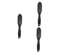 Healeved 3 Pièces peigne à cheveux bouclés démêlant à pagaie peigne de forme incurvée peigne démêlant brosse plate démêlante ventilée peigne de massage peigne de coiffure Black