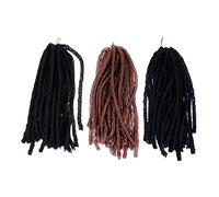 Healeved 3 pièces Perruques Tressées Légères Style Dreadlocks Africaines Universelles pour Fête et Costume Extension de Tresses Longues Naturelles