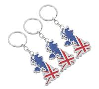 Healeved 3 Pièces Porte Clés Carte Uni Solide Charm Drapeau Souvenirs pour Sac Portefeuille et Fête Nationale
