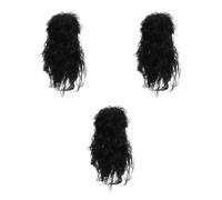 Healeved 3 Pièces Postiche Style Vintage Décennie 80, Longue, Bou Fibre Haute Température, Réglable et Résistante la Chaleur, Sensation Douce, pour Fêtes et Halloween