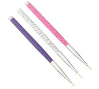 Healeved 3 Pièces Stylo de Nail Art Fibre, pour Dessin Précis | Peinture de Fleurs, Poignée Confortable, Surface Lisse, Réutilisable, pour Gel, Pointes et Salon